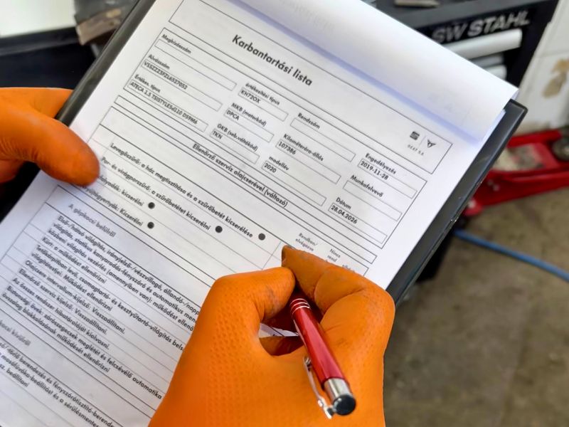 Karbantartási lista — Délity Autó